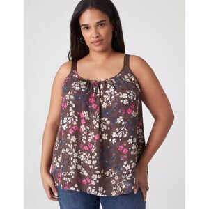 Lane Bryant Cami 24 Women's Multicolor Floral Grosgrain Ribbon Straps Shirt